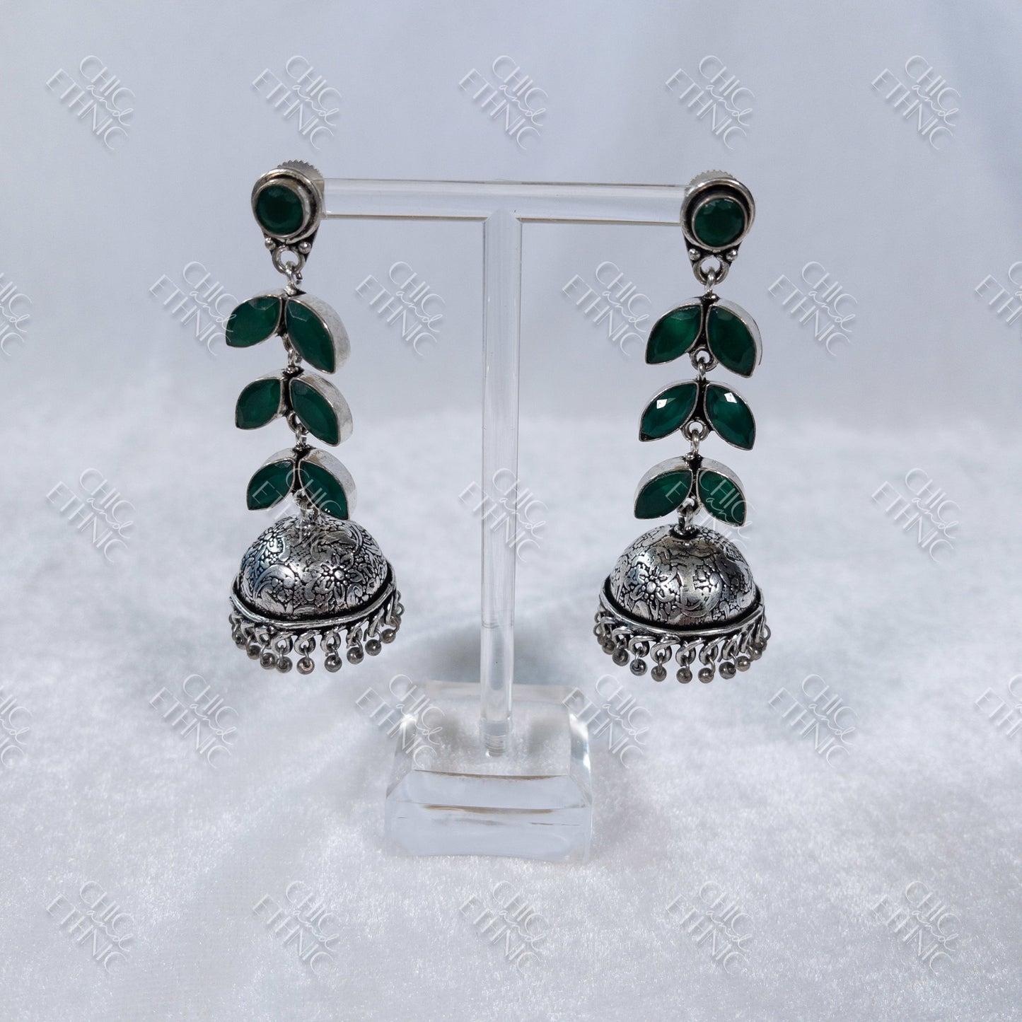 Veil on dome earring