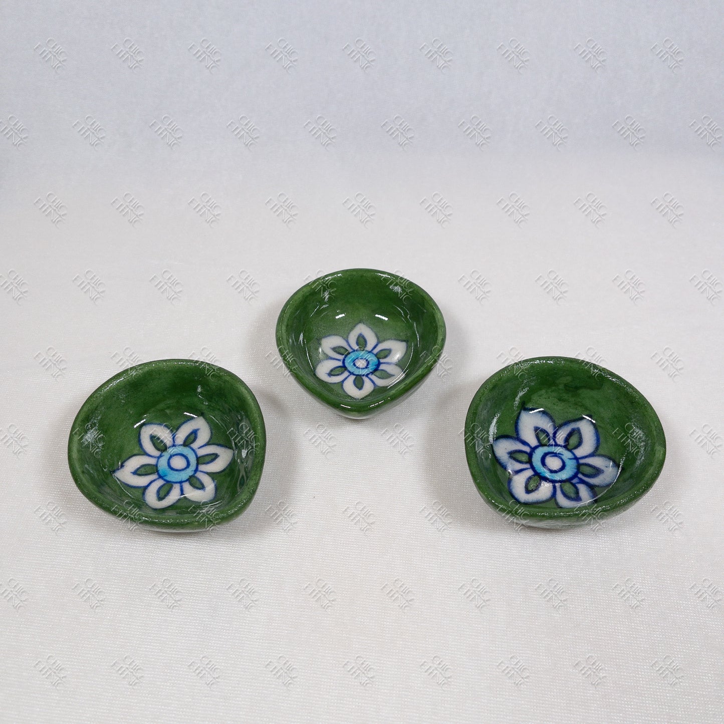 Blue pottery diya