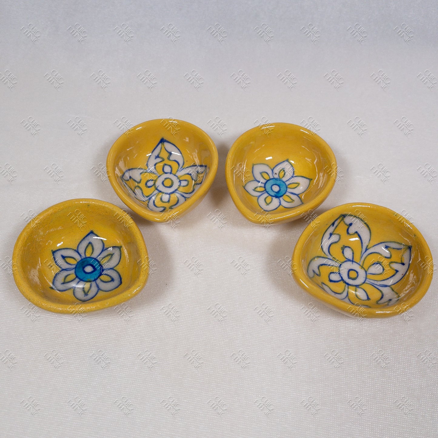 Blue pottery diya