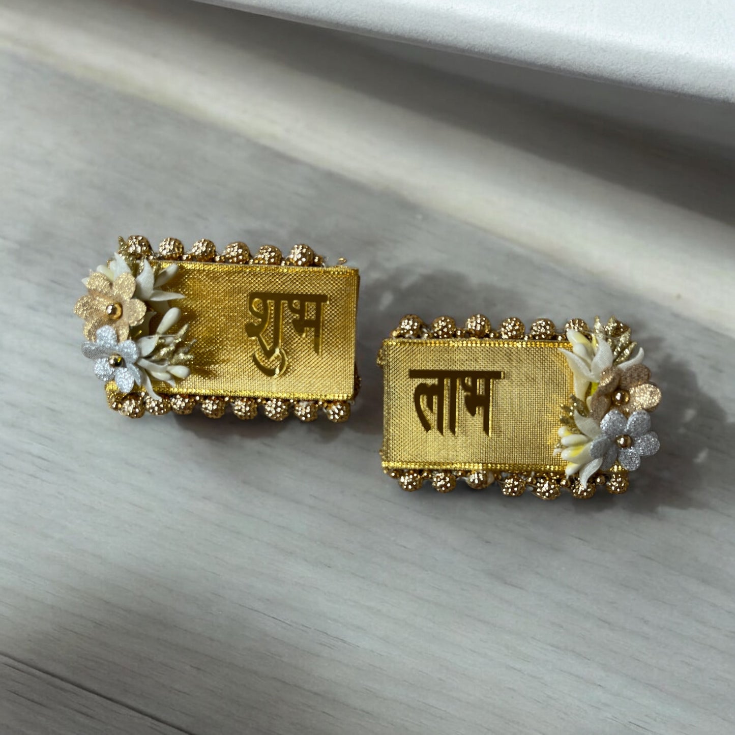 Golden shubh labh sticker pair