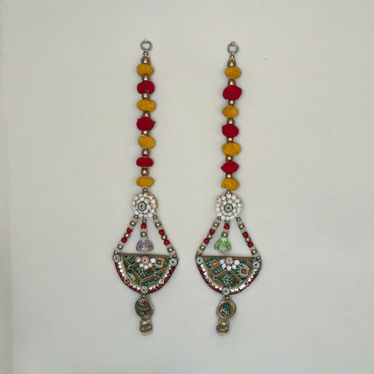 Patola and electric light side hanging pair