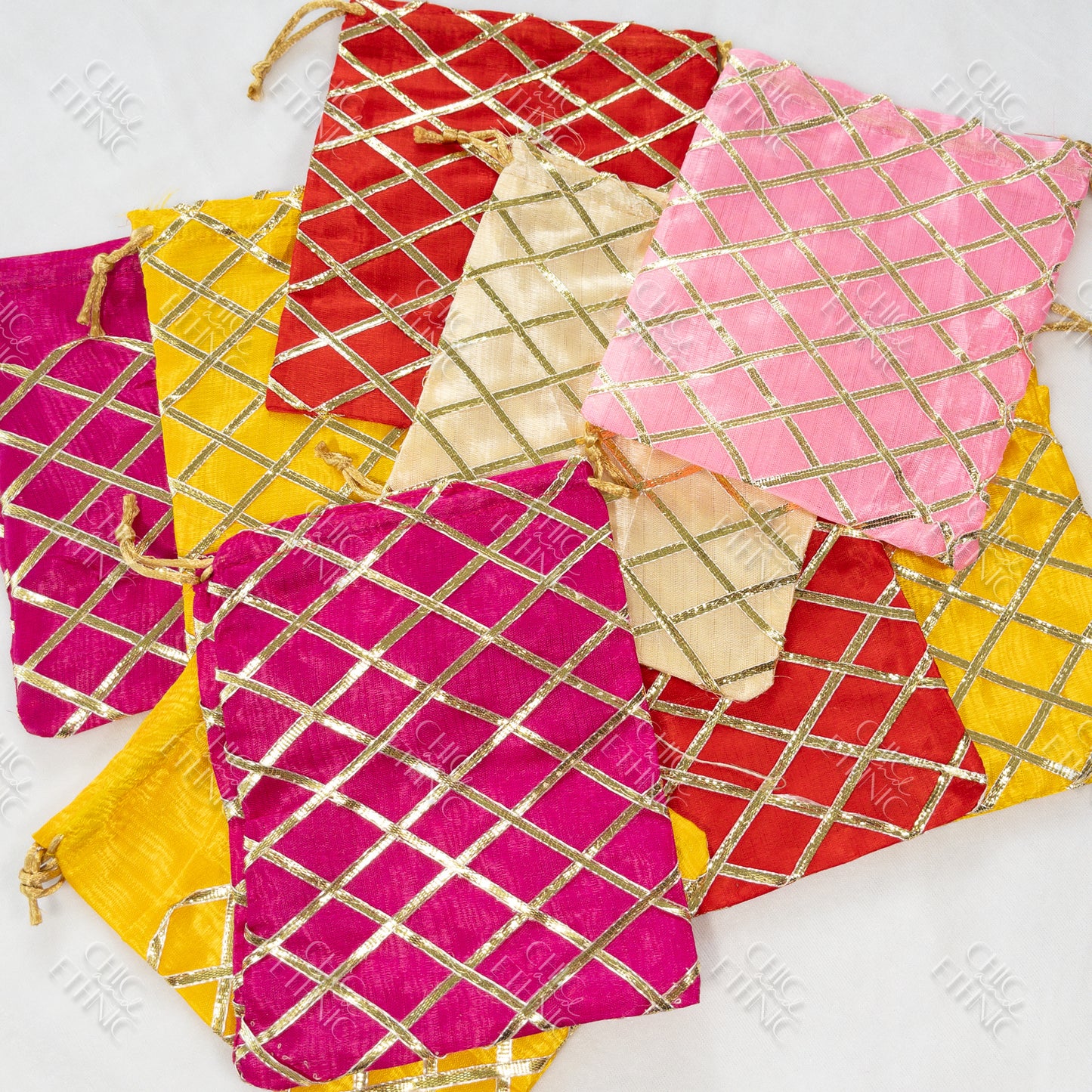 Multicolor lace potli bags