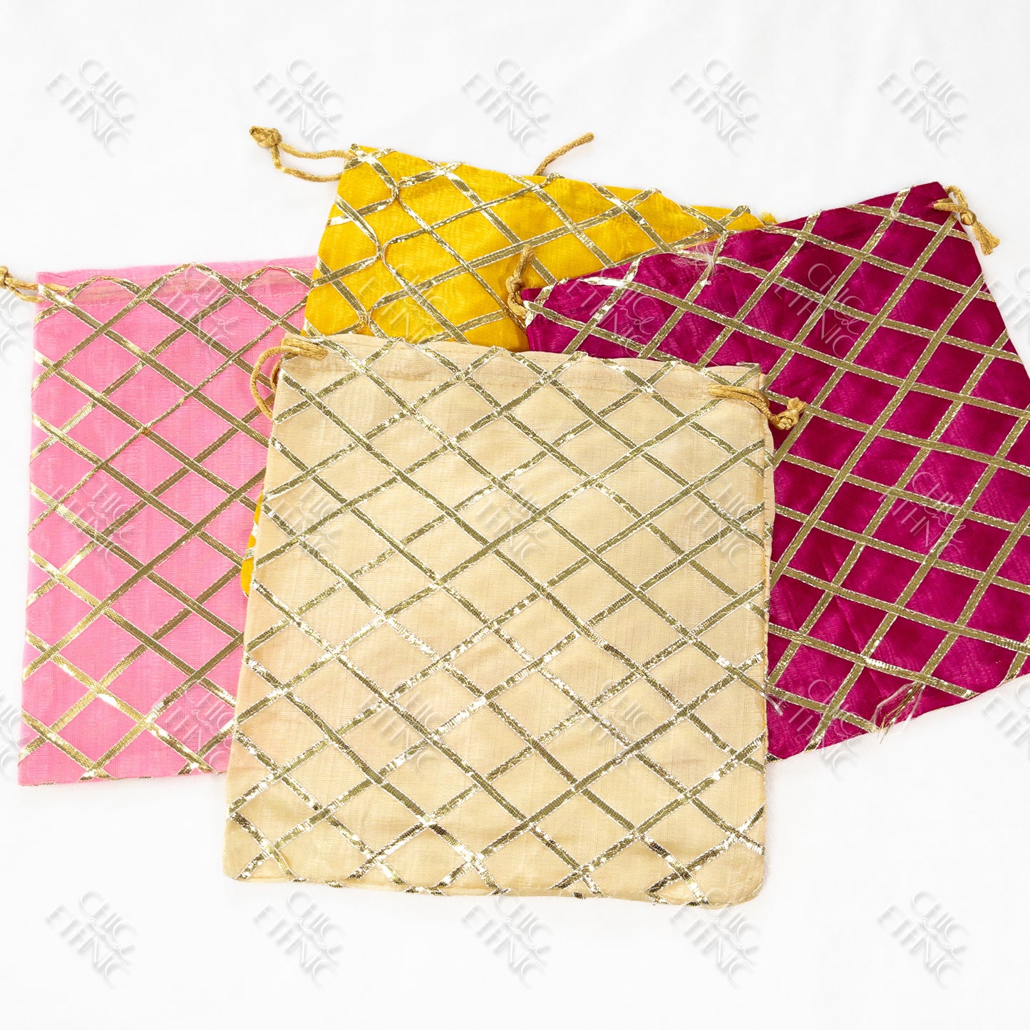 Multicolor lace potli bags