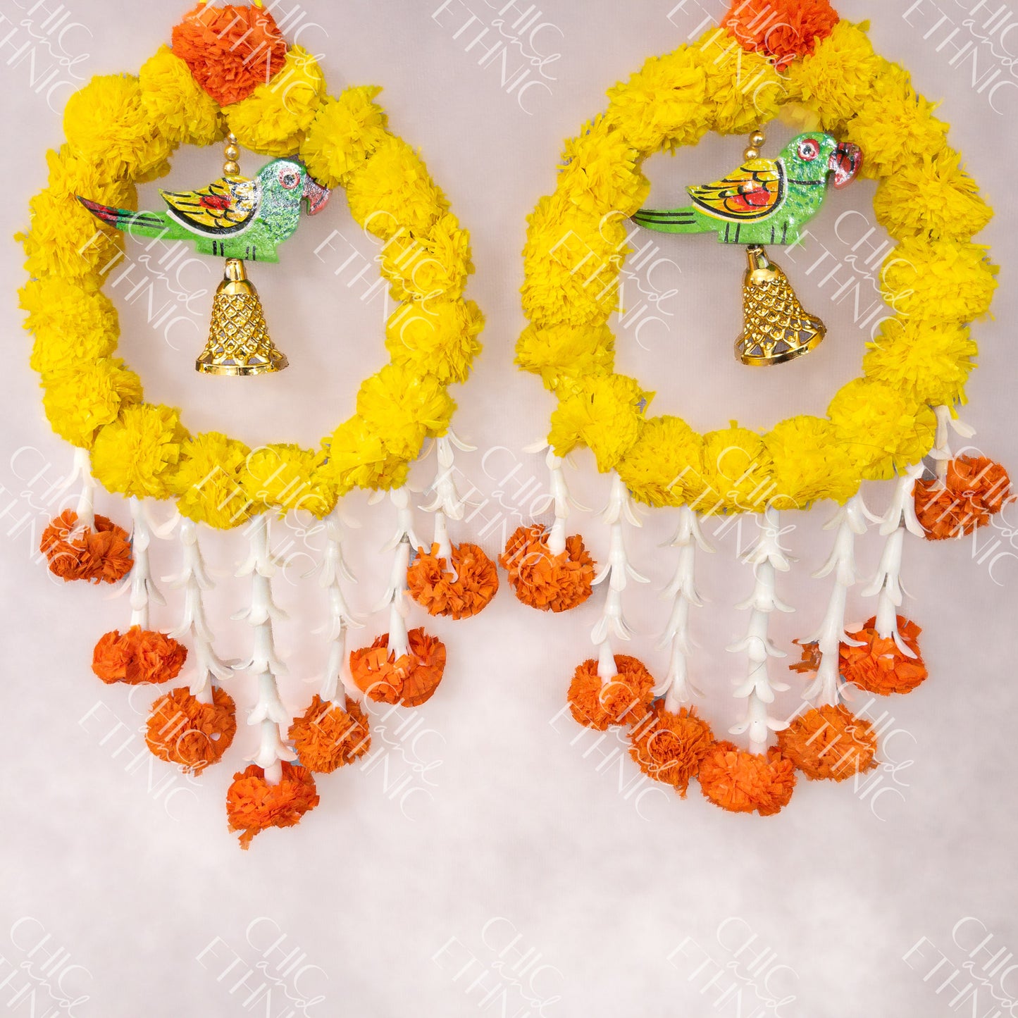 Artificial Flower Ring With Parrot - Small