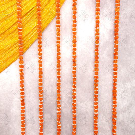 Mini Orange Flower Garland - Pair